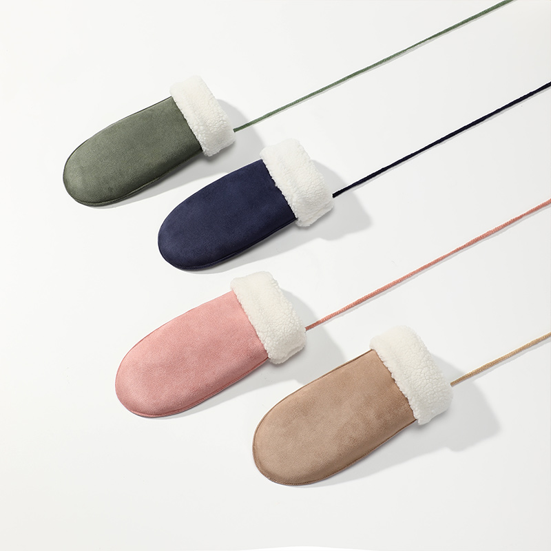 Теплые зимние перчатки с флисовой подкладкой, варежки с пальцами, теплые перчатки