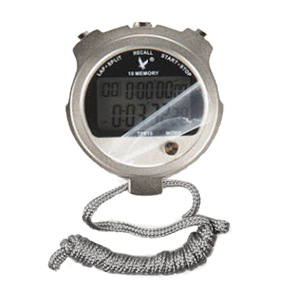 Tianfu PC810 Metal Case Stopwatch 10 Memory Tracks LCD Display Chronograph Unisex Timing Device - Product Image 1