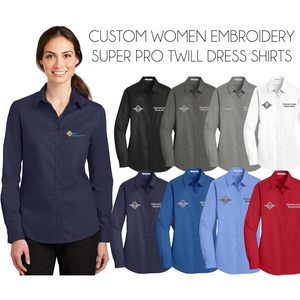 INK Stitch ชุดเดรสสำหรับผู้หญิง, ชุดเดรสผ้าลายซุปเปอร์โปรผ้าทอลายทแยงปักออกแบบได้ตามต้องการ L663มีข้อความโลโก้เพิ่มสำหรับใช้ในอาชีพ - Product Image 2