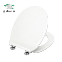 Siège de toilette carré en MDF ultra fin blanc brillant de 18 pouces avec peinture à effet de frisure