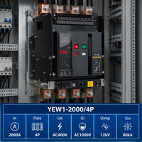 Disjoncteur de circuit aérien YUYE ACB série YEW1 2000A 3P 400V 50kA pour usage industriel, modèle YEW, boîtier de distribution, nouveau stock original