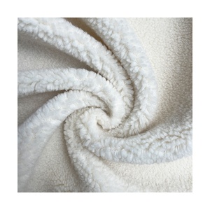 Vente directe d'usine, tissu en laine sherpa 100% polyester, 280 g/m², anti-rétrécissement, doux et confortable, tissu pour vêtements d'extérieur pour hommes et femmes - Product Image 1