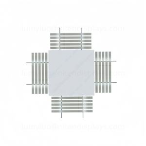 Support de présentation rotatif à 4 faces en métal pour cosmétiques avec crochets 360 °   Étagère au sol pour les trousses de maquillage et les produits de soin de la peau - Product Image 4