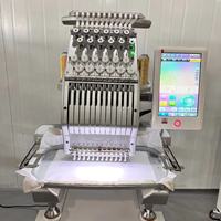 Machine à broder informatisée à tête unique, commande Dahao A15, 12 aiguilles, haute vitesse pour T-shirts, casquettes, logos et petites entreprises