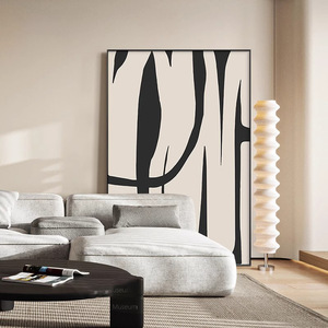 Modern Abstract Decorative Painting Rectangle Black And White Aluminum Alloy <b>Frame</b> For Living Room Sofa <b>Wall</b> Art - Product Image 1
