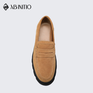 Chaussures formelles en cuir suédé souple pour hommes, baskets de marque, marron doux, formelles, décontractées - Product Image 5