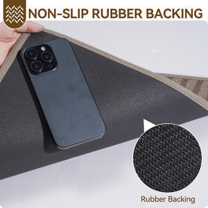 Tapete para Puerta Sally Hemp, Rectangular, Color Marrón Montaña, Patrón Geométrico, Antideslizante, Fibra de Poliéster, para Uso Doméstico - Product Image 5