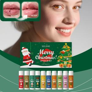 Set de Bálsamos Labiales Personalizados con Pegatinas, Bálsamos Labiales Hidratantes que Eliminan la Piel Muerta, Tema Navideño - Product Image 3