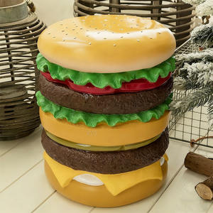Taburete de Acero Inoxidable Fundido con Diseño 3D Personalizado, Novedoso y Divertido, con Formas de <span class=keywords><strong>Hamburguesa</strong></span>, Helado y Maíz, Estilo Chino, en Oferta - Product Image 2