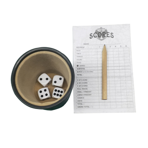 Juego de caja de dados de cuero con forro de franela, dados y libro de puntuación, juego de dados de cuero personalizado - Product Image 5