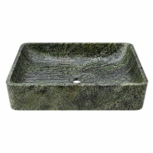 อ่างล้างมือแบบติดผนังหินธรรมชาติหรูหราจาก Poulars Wholesale พร้อมฐานหินอ่อน Verde Alpi - Product Image 2
