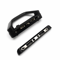 Poignée de porte coulissante simple en aluminium noir en forme de D, avec cylindre de serrure à clé et 2 clés, pour quincaillerie de porte d'entrée – Vente directe usine