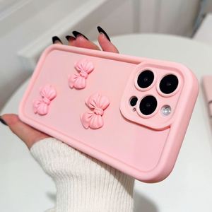 Funda de Teléfono de Silicona TPU Suave con Diseño de Mariposa Rosa 3D para iPhone 16 15 14 13 12 11 Pro Max XS XR 8 Plus SE, Antigolpes, Estilo Caramelo - Product Image 5