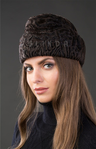 Cappello da Donna in <span class=keywords><strong>Pelliccia</strong></span> <span class=keywords><strong>di</strong></span> Agnello <span class=keywords><strong>Persiano</strong></span> <span class=keywords><strong>Marrone</strong></span> Swakara Karakul Astrakhan Cossack, Personalizzabile con Logo, in Vendita - Product Image 2