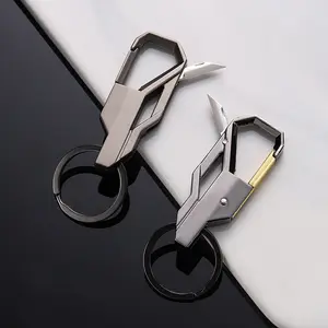 Đa chức năng của nam giới kim loại Keychain với dao Unboxing Keychain xe Keychain khắc laser