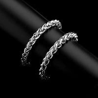 Bracelet en acier inoxydable pour homme fait à la main en usine, différentes largeurs, chaînes byzantines, bijoux de style chrétien