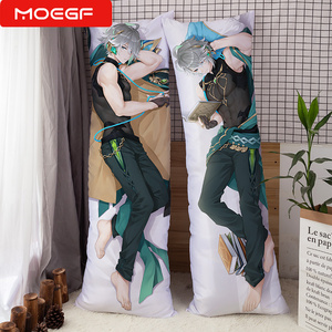 Taie d'oreiller de luxe imprimée par sublimation <span class=keywords><strong>Genshin</strong></span> <span class=keywords><strong>Impact</strong></span> 50x150cm Décoration anime personnalisée - Hu Tao Raiden Shogun Tricot 2 voies Maison Hôtel - Product Image 2