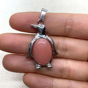 נשים טבעי חן ירוק אוונטורין קריסטל תליון Creative פינגווין צורת אבן המזל אנרגיה תכשיטי שרשראות - Product Image 4