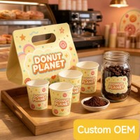 Support et porte-gobelets jetables à double paroi en PET avec logo personnalisé et poignée pour l'eau minérale à emporter