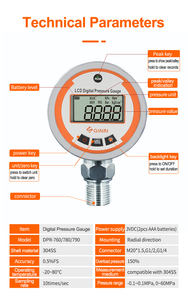 -0.1 ~ 60 Mpa 60mm 80mm 100mm Mini manometro/interruttore digitale ad alta precisione per acqua di olio ad aria di Gas - Product Image 2