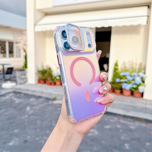 เคสโทรศัพท์ iPhone 17 Pro ลายโฮโลแกรมเลเซอร์ไล่เฉดสีแบบ IMD, เคสใสหนาสำหรับ iPhone 18 Pro Max พร้อมขาตั้งกล้องแม่เหล็กโลหะ - Product Image 4