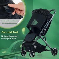 Poussette bébé manivelle, design haute vue, cadre léger en acier carbone, quatre roues, modèle enfant X5, 0-6 mois