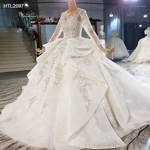 Jancember HTL2097 Long Sleeve M Of The Bride Clothing Bridal Gowns Wedding Dress