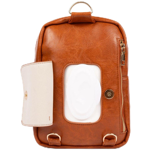 Sac à langer portable en PU personnalisé, résistant à l'eau, facile à nettoyer, organiseur de lingettes pour bébé, sac à bandoulière convertible, distributeur de lingettes humides - Product Image 1