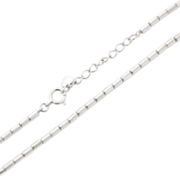Bracelet de poignet blanc à maillons cylindriques courts et lisses, plaqué platine classique, unisexe, cadeau, accessoire de poignet pour usage quotidien