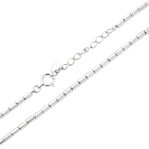 Bracelet de poignet blanc à maillons cylindriques courts et lisses, plaqué platine classique, unisexe, cadeau, accessoire de poignet pour usage quotidien - Product Image 2