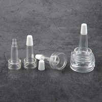 Bouchon compte-gouttes pour ampoule, compte-gouttes réutilisable pour ampoule, flacon, bouchon transparent en PVC, embout en forme de corne