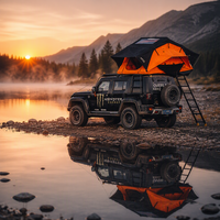 ADA OVERLAND Tente de toit souple imperméable Rip-Stop avec éclairage LED et échelle pour SUV 4x4 Overland