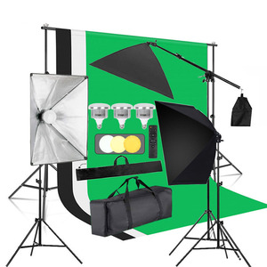 2*3m nền đứng Backdrop Set nhiếp ảnh <span class=keywords><strong>LED</strong></span> Softbox hộp mềm bóng đèn chiếu sáng Kit cho video live streaming - Product Image 1