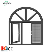 Vintage église ronde ouragan impact en aluminium arc incurvé demi-rond fenêtres arc personnalisé avec écran