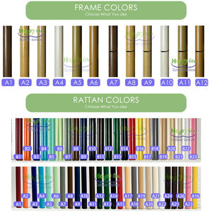 เก้าอี้อลูมิเนียมแบบซ้อนได้สำหรับกลางแจ้ง รุ่น Happy Life Furniture สไตล์โมเดิร์นเฟรนช์บิสโทร  หุ้มด้วยผ้าเทสลินลายหวายหลากสี เหมาะสำหรับระเบียง สวน และร้านกาแฟ - Product Image 2