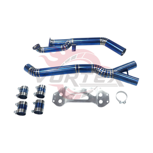 Tubo intermedio de titanio Vortex de 89 mm y 3.5 pulgadas para BMW G80 M3 G82 M4 S58, kit de tubo de escape de rendimiento con silenciador de carreras, corte en pie y acabado azul quemado - Product Image 1