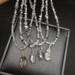 Vendita calda bella artigianato cristallo squisito buon flash Herkimer collana di diamanti per le ragazze