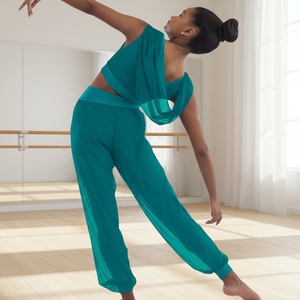 Ensembles de costumes de <span class=keywords><strong>danse</strong></span> lyrique MiDee pour femmes adultes, haut court et pantalon large fuselé avec soutien-gorge intégré et culotte pour la scène - Product Image 2