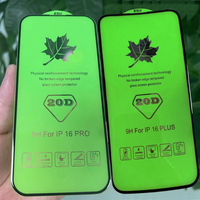 Protector de Pantalla de Vidrio Templado Transparente Antirrayaduras de Grado AAA 20D HD para iPhone 16 Plus 16 Pro Max
