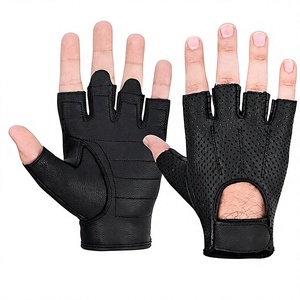 Gants de fitness demi-doigts en similicuir respirant, unisexes, pour l'entraînement et les sports toutes saisons - Product Image 1