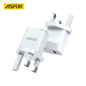 ASPOR 15W 18W 20W 30W 5V 1A 2A批发价定制热卖18w家用充电器QC 3.0英国引脚