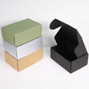 Caja de zapatos de regalo de cartón corrugado plegable negro de diseño personalizado al por mayor de fábrica con logotipo
