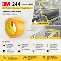 Cinta de enmascarar de precisión 3M 244 Fine Line original para automoción, para bordes de pintura definidos y remoción limpia