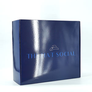 Boîtes <span class=keywords><strong>d</strong></span>'emballage pour chapeaux Fedora en carton ondulé avec poignée, personnalisables avec logo, pour vêtements et accessoires de mode - Product Image 3