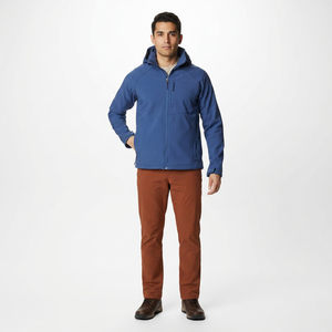 New Arrival Quick-drying Men's Hooded Stand Collar <b>Canvas</b> Softshell Jacket Windproof Outdoor - Product Image 1