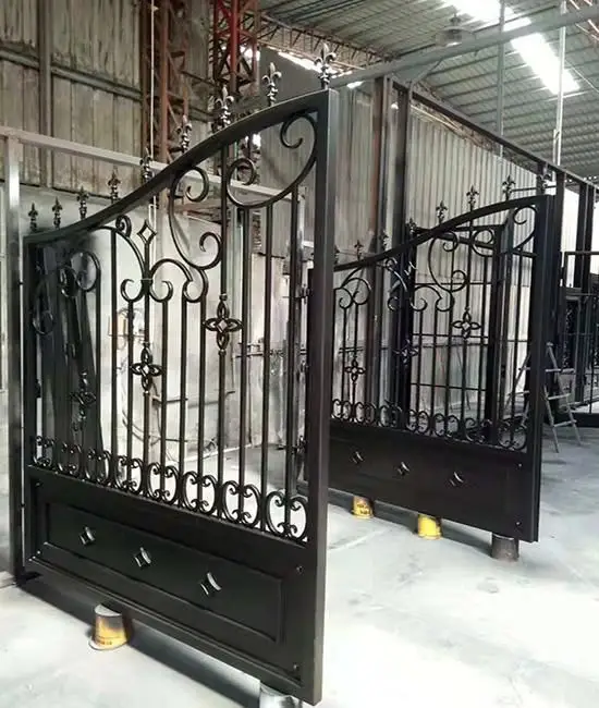 CBMmart-puerta principal de hierro forjado de estilo europeo para jardín, diseño de parrilla moderna para casa, puerta delantera