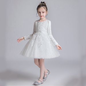 Robe de princesse personnalisée de haute qualité pour filles, à manches longues, en tulle moelleux, pour spectacle, vente en gros - Product Image 2