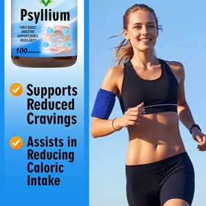 Natural Fiber Support Psyllium Husk Capsules Digestive Support Bowel Regularity Weight Loss Fiber <b>Supplement</b> - Product Image 5
