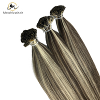 Cheveux vierges russes naturels non traités, ondulés, pré-collés, avec kératine, couleur blonde, pointe en K, sains, qualité italienne, vente en gros