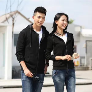 Top quality zip zipper custom blank hoodies sweatshirt for men women